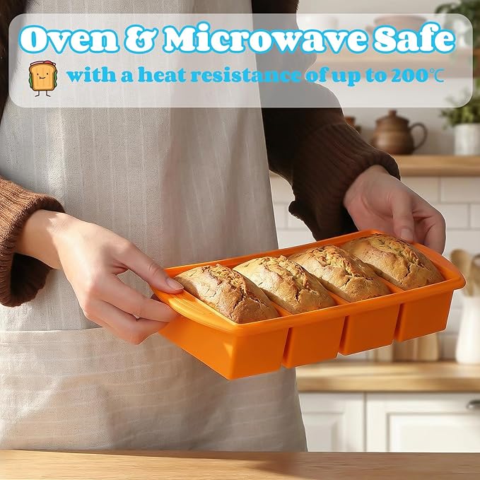 4 Pack Silicone Freezer Trays with Lid, 1/5, 1/2, 1, and 2 Cup Soup Freezer Molds Set Stainless Steel Frame Ice Cube Tray for Meal Prep Freezing Soup Stews Sauces Oven Microwave Safe(Multi)