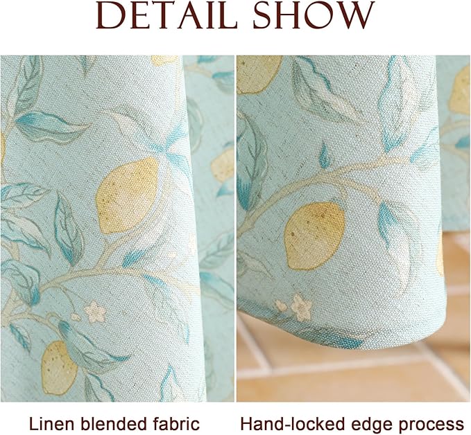 patdrea Designer Linen Green Small Square Tablecloth,Vintage Yellow Flowers Pattern Farmhouse Table Cloth,Home Table Cover Decor for Kitchen Dining Christmas,Thanksgiving,Party,55"x55"-Ania a