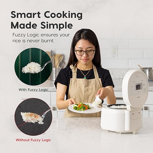 IRIS USA Micom Japanese Rice Cooker, 5-Cup Uncooked/10-Cup Cooked, Fuzzy Logic Kitchen Appliance with Recipe Presets, Slow Cooker, Steamer, Hot Pot & Warming Function, Compact & Portable for Healthy Meal Prep