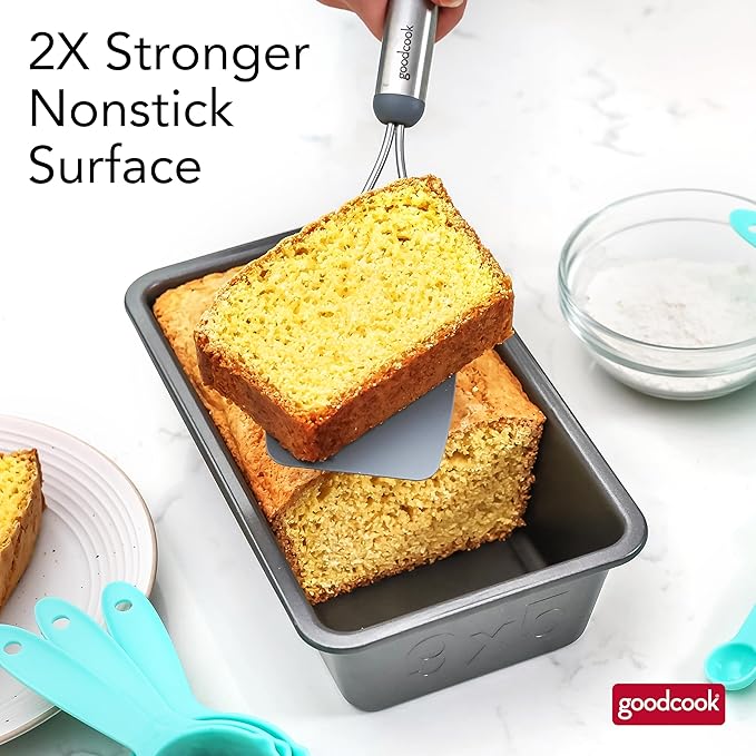 GoodCook PRO Loaf Pan Nonstick Carbon Steel Bakeware with Easy-Clean Non-Stick Coating, Oven & Dishwasher Safe Pan for Breads Pound Cakes Banana Breads & More, 9 x 5-Inch, Gray