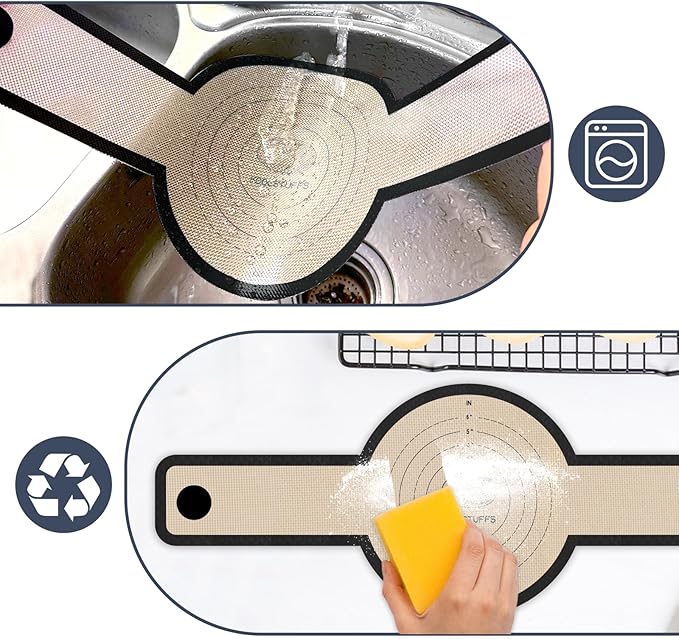 Silicone Bread Sling for Dutch Oven, 2 PCS Non-Stick & Easy to Clean Reusable Silicone Bread Baking Mat with Long Handles, Easy Transfer Sourdough