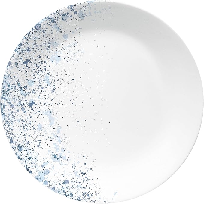 Corelle Vitrelle 18-Piece Service for 6 Dinnerware Set Triple Layer Glass and Chip Resistant, Lightweight Round Plates and Bowls Set, Indigo Speckle