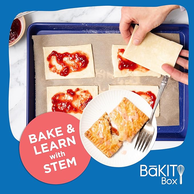 BāKIT Box Berry Blast-Off Tarts Baking Kit, STEM Rocket Activity + DIY Jam Pastries, Printed Recipe & Activity Guides, Great Gift for Boys & Girls