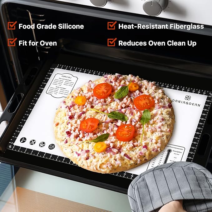 Silicone Baking Pastry Mat,36" x 24" Large Non Stick Sheet Mat with Measurement, Non-slip Food Grade Dough Rolling Mat for Making Cookies,Macarons,Bread