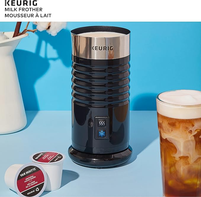 Keurig Milk Frother For Lattes And Cappuccinos, Features Hot And Cold Function, Black