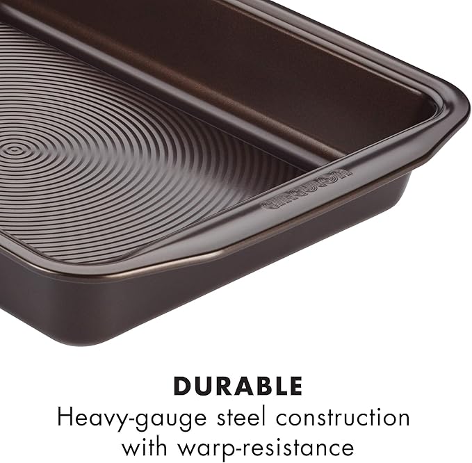 Circulon 47110 Nonstick Bakeware Set with Cookie and Cake Pans 3 Piece Chocolate