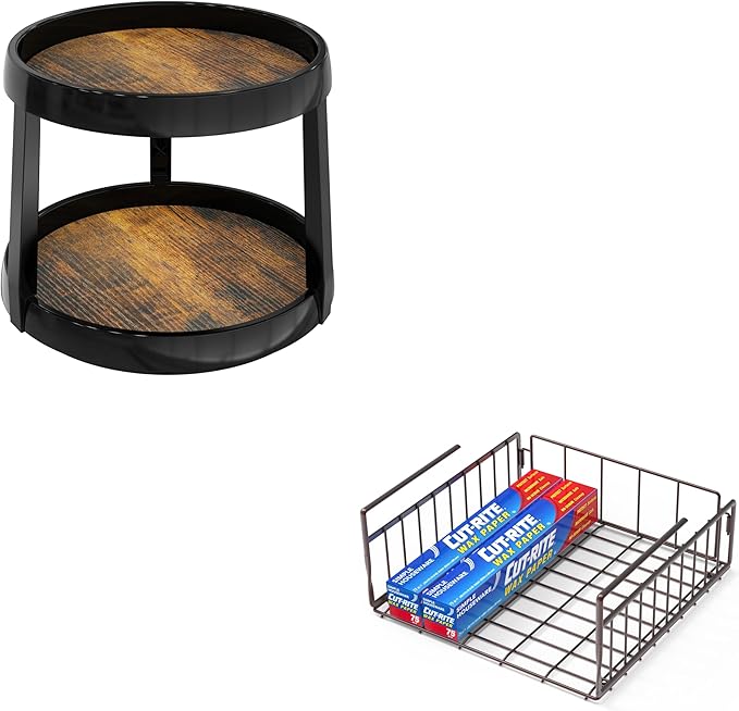 Simple Houseware Lazy Susan & Under Shelf Basket