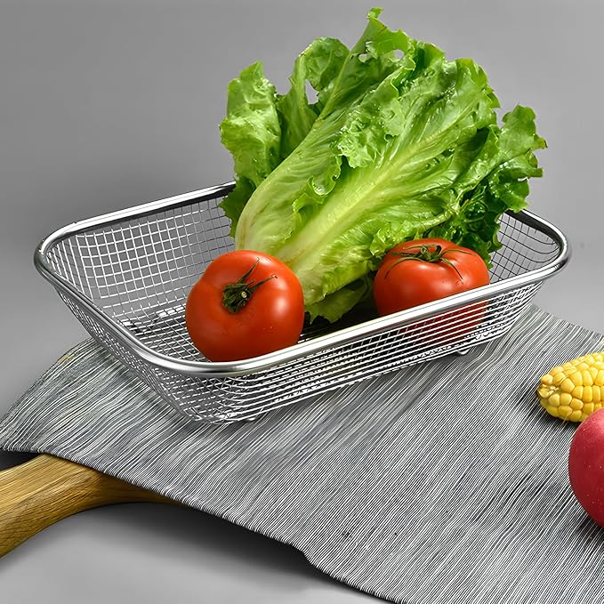 Utensil Drying Rack, 2 Pack Stainless Steel Utensils Holder Dishwasher Silverware Basket, Compact Dish Rack Chopsticks Spoons, Forks, Knifes Drainer Basket Organizer for Kitchen Counter, Medium