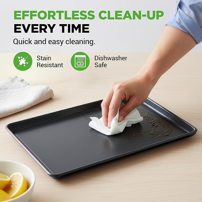 NutriChef 8 Piece Nonstick Bakeware Set | Carbon Steel Baking Pans for Oven | Includes Sheet Pan, Muffin, Loaf, Round and Square Cake Pan | Dishwasher Safe, Stackable Design Oven Safe up to 446°F