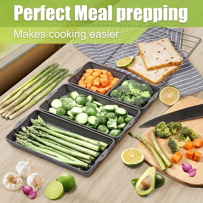 ZIP STANDING Nonstick Bakeware Set, New large size Cake Silicone Sheet Pan, baking pan dividers, Suitable for oven, air fryer to simplify cooking, Safe to use and easy to clean.