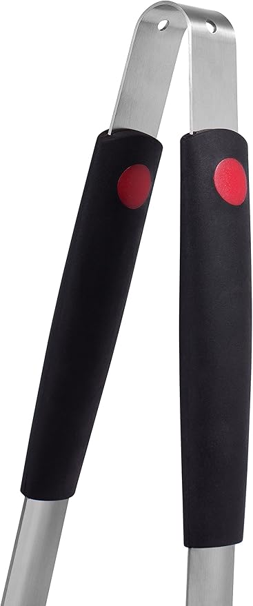 Internet's Best Stainless Steel Grilling Tongs - Serrated Meat Grabber - Long Handle - Comfort Grip - Smoker Charcoal Gas Electric Cooking Utensil