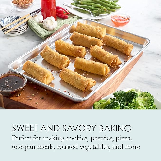 Chigcago Metallic Recyled Aluminum Medium 10x15 Baking Sheet, Made From Recylced Aluminum, Perfect For Roasting Vegetables, Baking Cookies, Making One Sheet Meals