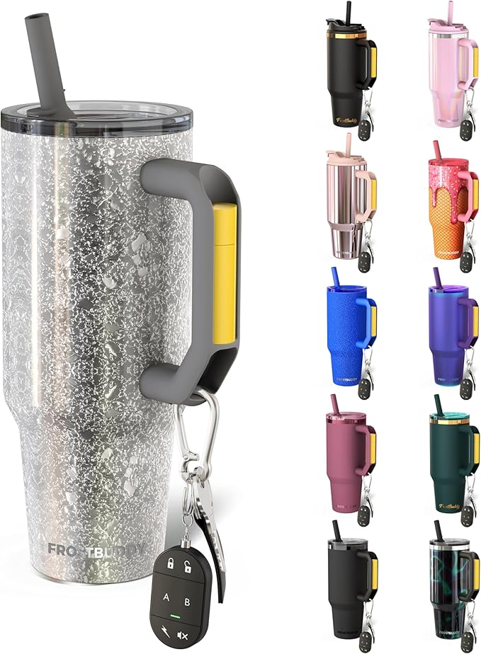 Thicc Buddy - 40 oz Stainless Steel Vacuum Insulated Tumbler with Lid and Straw for Water - Travel Mug Cupholder Friendly - Gifts for Women Men Him Her (Silver Sleigh)