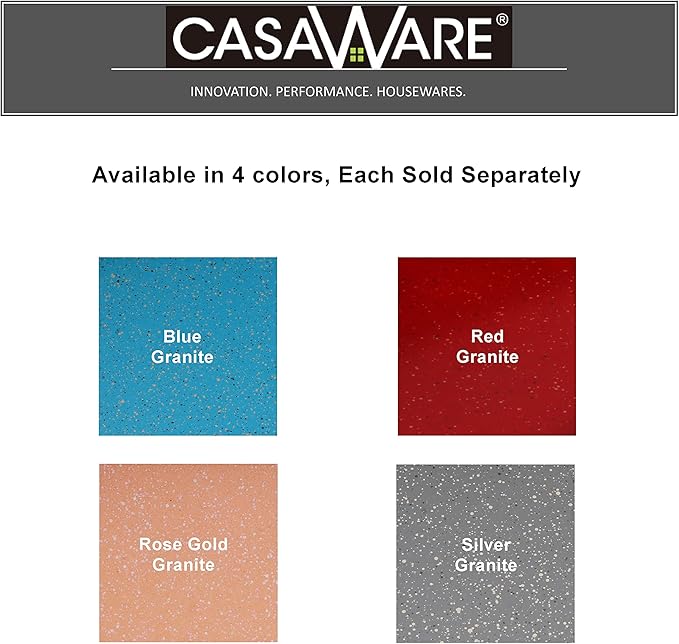 casaWare Fluted Cake Pan 9.5-inch (10-Cup) Ceramic Coated NonStick (Rose Gold Granite)