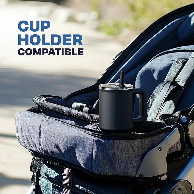 Thicc Buddy - 16 oz Stainless Steel Vacuum Insulated Tumbler with Lid and Straw for Water - Travel Mug Cupholder Friendly - Gifts for Women Men Him Her