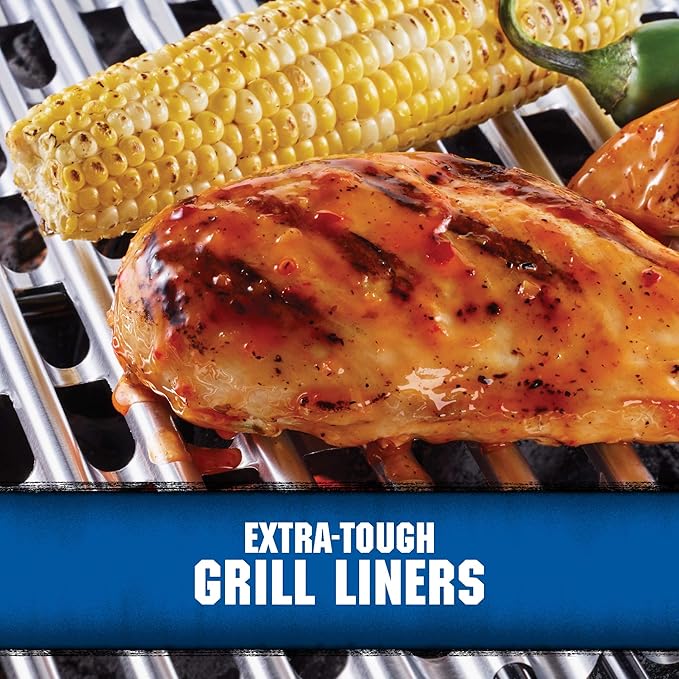 Kingsford Disposable Grill Liners, Heavy Duty Aluminum Foil Grill Toppers for Outdoor BBQ Grills, Helps Prevent Food and Sauce Falling Through Grates, 16 x 11.75 in, 4 Count