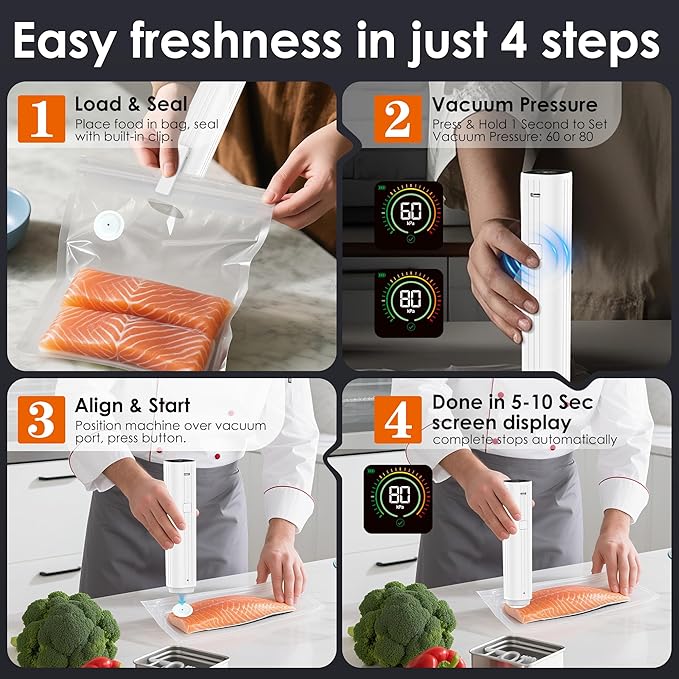 Vacuum Sealer Bags,Reusable Vacuum Sealer Bags,Can Withstand More Than 100 Washes,Small Size (30 Bags)