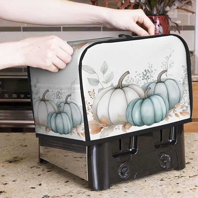 Toaster Cover 2 Slice Pastel Pumpkin Thanksgiving Leaf Kitchen Small Appliance Covers with Pockets Dust and Fingerprint Protection