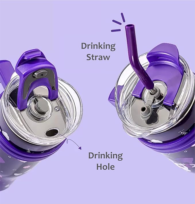Cinnamoroll Stainless Steel Insulated Tumbler with Lid, Straw & Handle 1200ml - XL Size, White