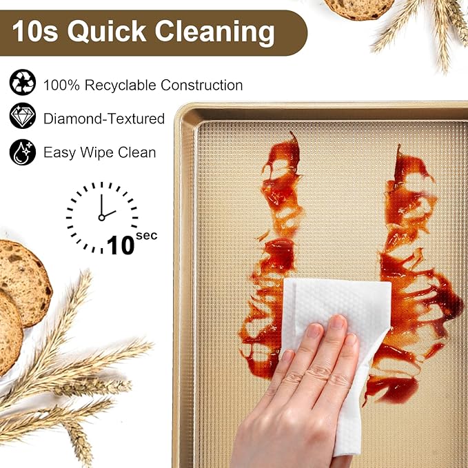 Baking Sheet Pan Set of 3 | Nonstick Cookie Sheets for Baking Supplies | No Rust & No Toxic Carbon Steel Half Sheet Pan+Jelly Roll Pan+Quarter Sheet Pan Set | Heavy Duty Baking Tray for Oven