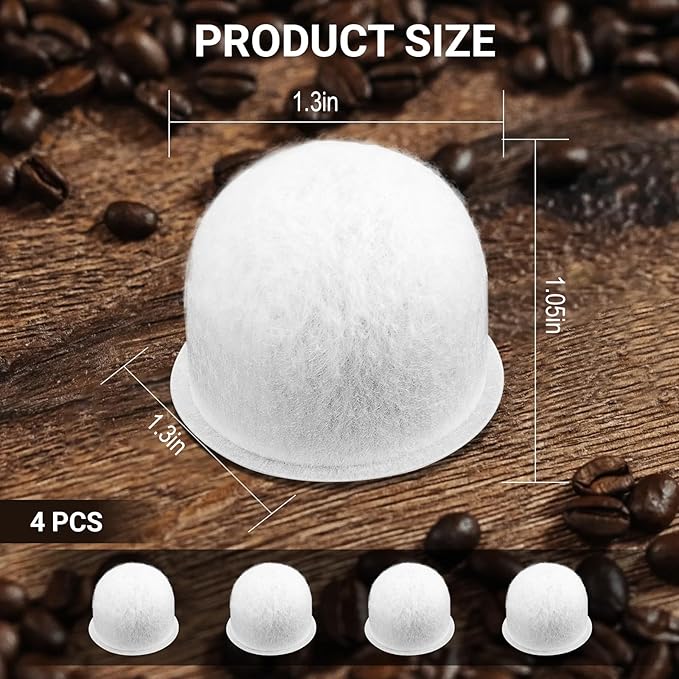 Water Filter Pods for Wolf Gourmet Coffee Maker System - Coffee Machine Filter Replacement WGCM100S WGCM110S WGCM120S Activated Carbon Filter Compared to WGCM350, 4 Pack