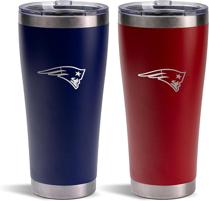 The Memory Company Officially Licenced NFL 30OZ Tumbler Set - 2-Pack Home & Away Stainless Steel Insulated Tumblers with Straws, Double Wall Vacuum Sealed Football Fan Drinkware