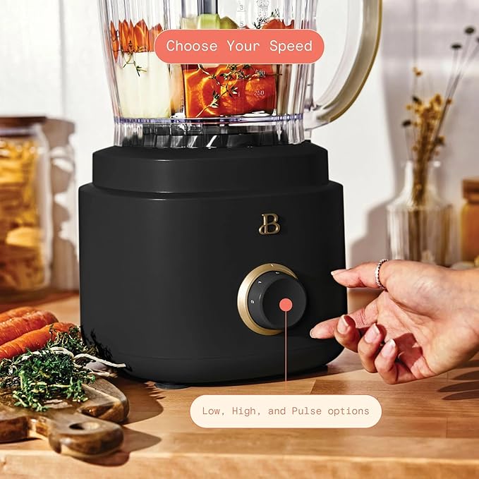 Beautiful by Drew Barrymore 10-Cup Food Processor, 500-Watts, Variable Speed, Pulse, 3" Wide Feed Tube, Stainless Steel Blades, Dishwasher Safe, Large Bowl, Accessories Included (Black Seaseme)