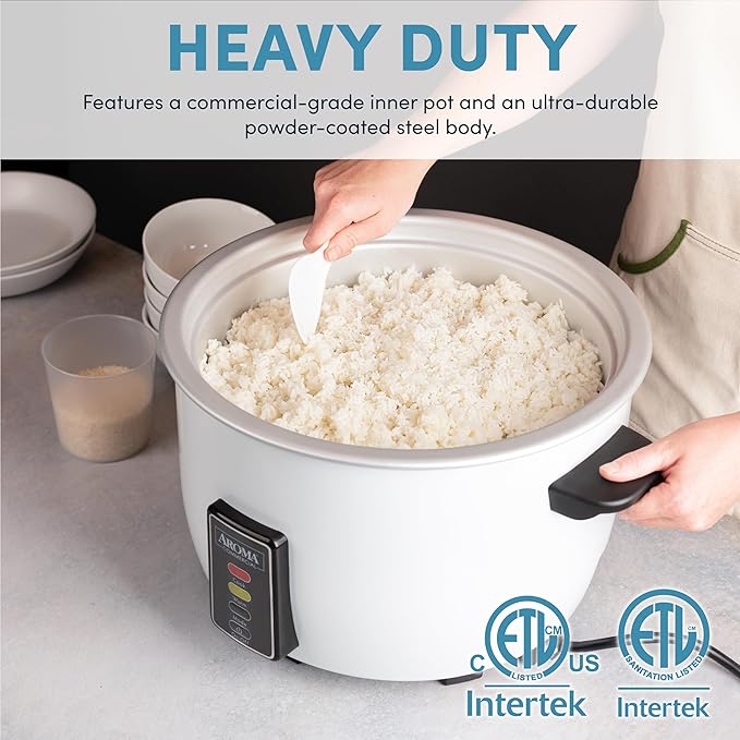 Aroma Housewares Commercial 60-Cup (Cooked) / 14Qt. Rice & Grain Cooker (ARC-1430E), White & 60-Cup (Cooked) (30-Cup UNCOOKED) Commercial Rice Cooker (ARC-1033E),White