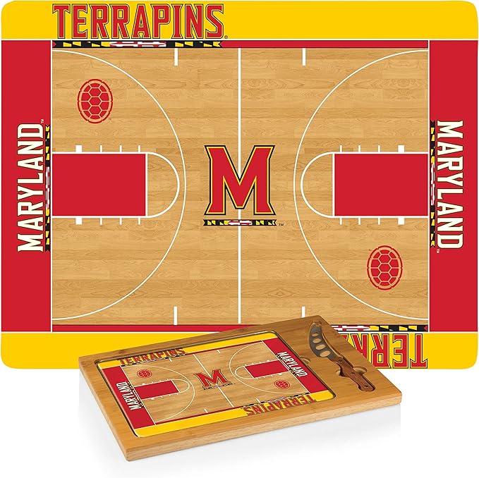PICNIC TIME NCAA Icon Glass Top Cutting Board & Knife Set, Cheese Boards Charcuterie Boards, Serving Platter, (Parawood & Bamboo)