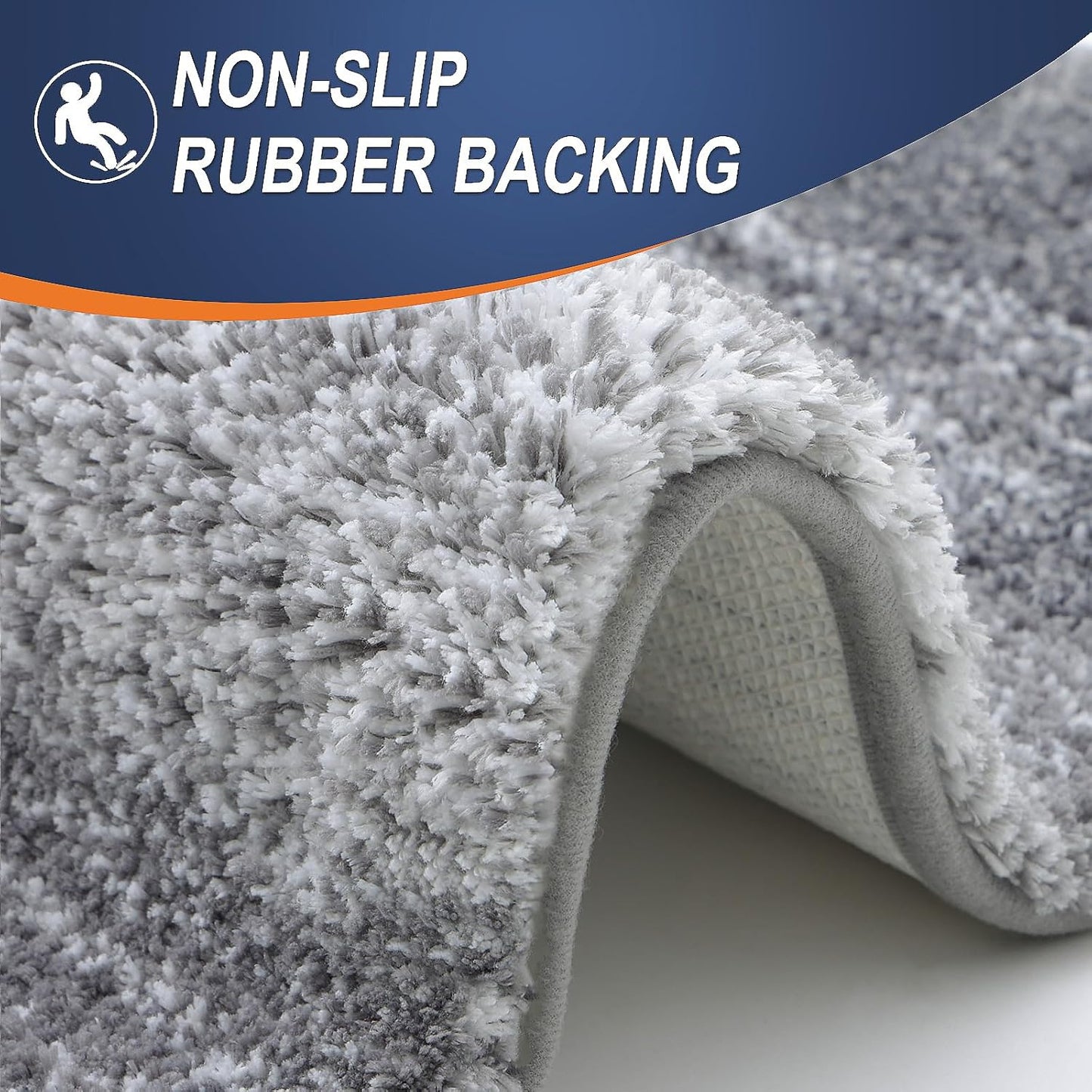 OLANLY Bathroom Runner Rugs 40x24, Extra Soft Absorbent Microfiber Bath Rugs, Rubber Backing, Quick Dry, Machine Washable Bath Mats for Bathroom Floor, Tub and Shower, Home Decor Accessories, Grey