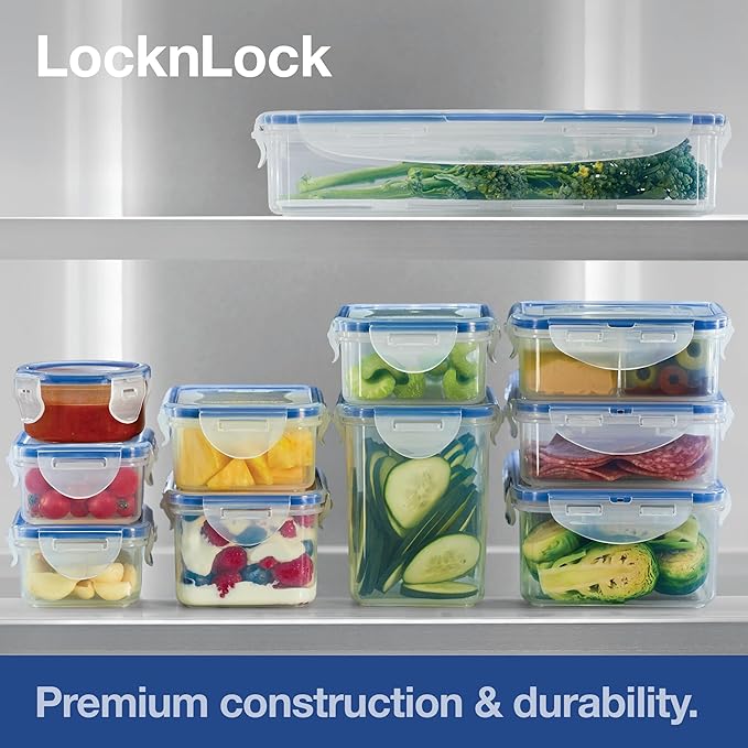 LocknLock Storage Food Storage Container Set, 10-Piece, Clear