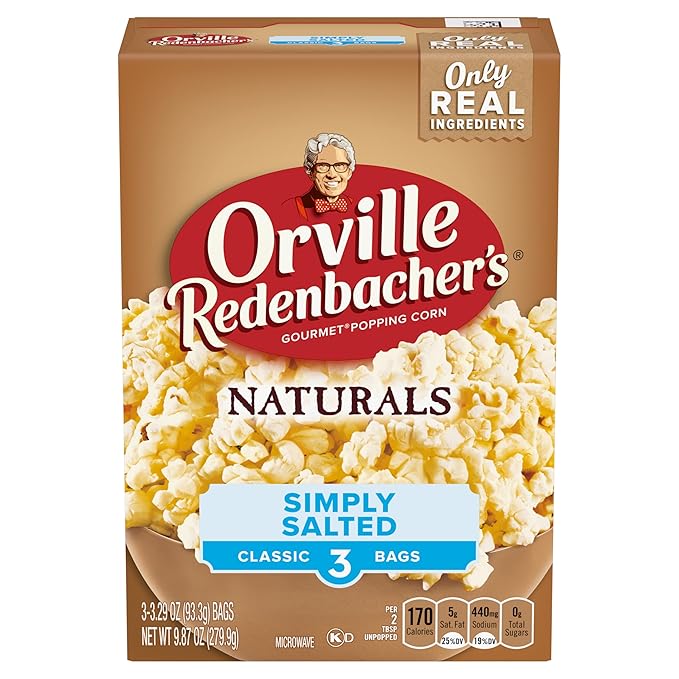 Orville Redenbacher's Naturals Microwave Popcorn, Simply Salted Flavor, 3.29 oz., 3-Count