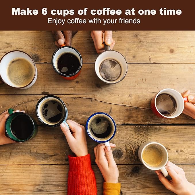 LAOION 6 Cup Manual Espresso Maker, Small Espresso Machines for Home, Cuban Coffee Maker with Detachable Base & Overheat Protection,Cafeteras Electricas Modernas Moka Pot, Greca Electrica De Cafe Gift