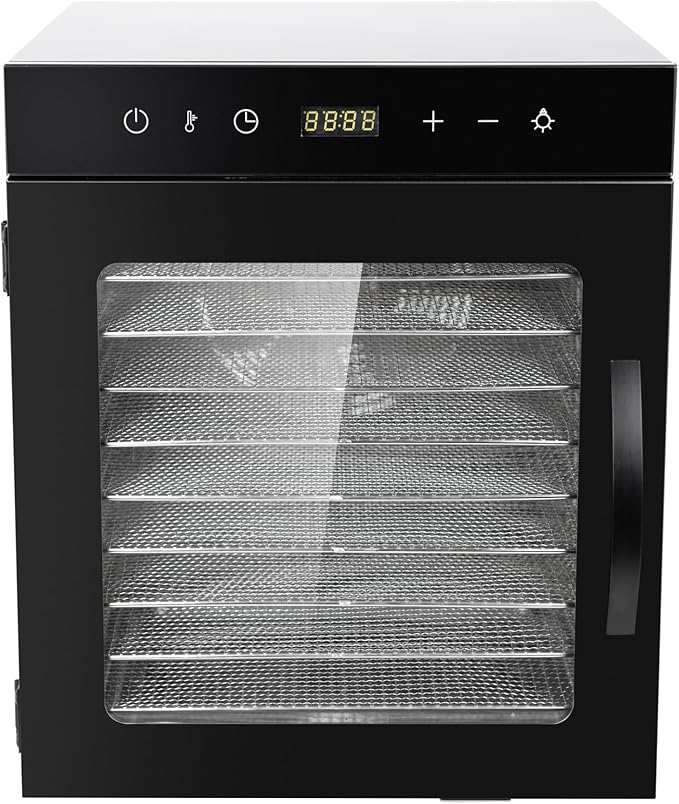 Clivia Food Dehydrator Machine with 10 Stainless Steel Trays,800W Beef Jerky Dehydrator Machine,Food Dryer for Fruits Vegetables Snack Dog Treats,24 Hour Digital Timer 86°-194° Temperature Control