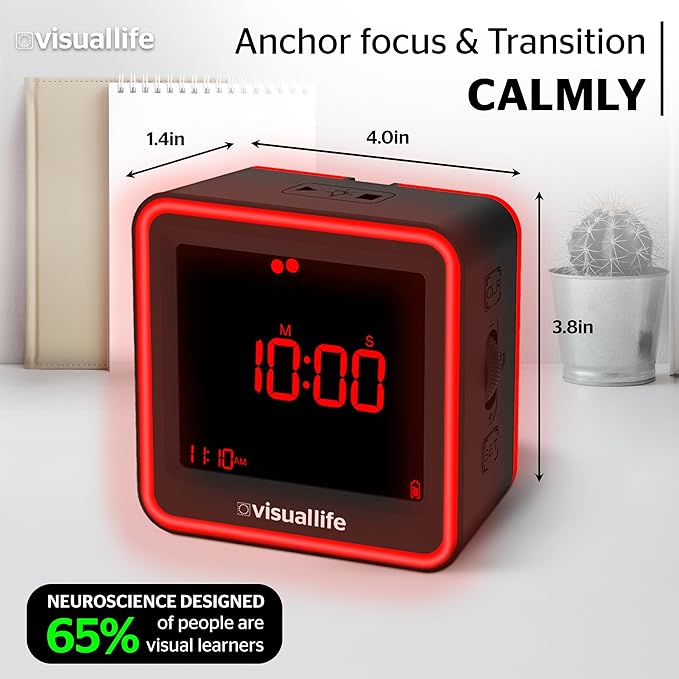 Visual Life Timer for Kids, Adults, ADHD, Autism & Dyslexia - New Timed Color Cues Anchor Focus, Track Progress & Guide Transitions - for Home, Teacher Classrooms, Homeschool, Business & Groups