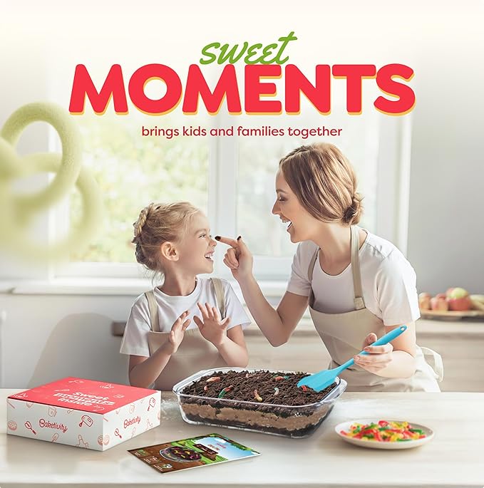BAKETIVITY Dirt Pie Kids Baking Kit | Delicious Chocolate Cake Kids Baking Set for Girls & Boys | Baking Set for Kids with Pre-Measured Ingredients | Perfect Family Gifts for Cooking Lovers Ages 6-12
