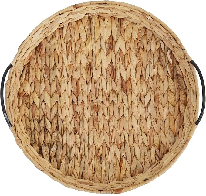 Ceramic Serving Tray, Food Tray 15.5 x 15.5 Inches,Divided Serving Platter with 6 Removable Dishes, Portable Handle Cattail Serving Bowls,Perfect for or Chips and Dip,Natural