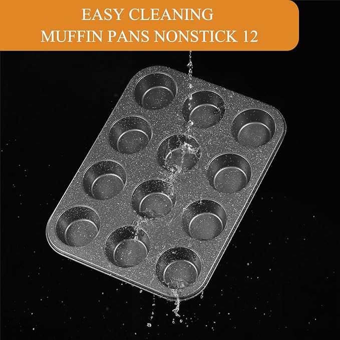 Walooza Muffin Cupcake Pan, Nonstick 12 Cupcake Tray, Cheesecake Pan for Baking