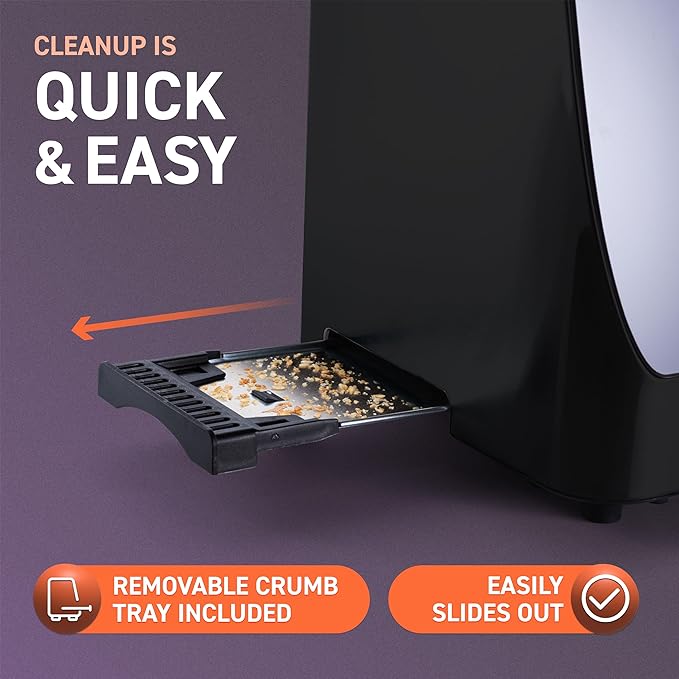 Inspirex Two Slice Touchscreen Lever Toaster, Black