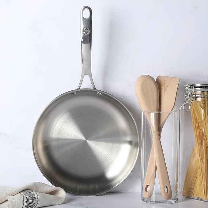 Martha Stewart Castelle 10" Stainless Steel Frying Pan Non Toxic Fry Pan Skillet