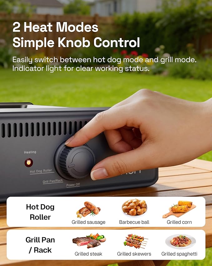 HBN Indoor Grill and Electric Griddle, 3-in-1 Smokeless Indoor Grill with Grill Rack & Nonstick Griddle & Sausage Grill Korean BBQ grill for Kitchen, Dishwasher Safe, 400F