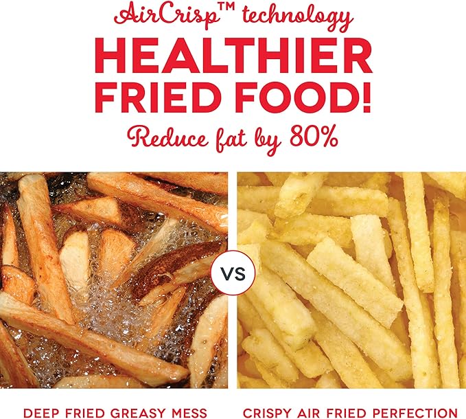 Dash Compact Air Fryer - Healthy Cooking with Auto Shut-Off Feature, Adjustable Temperature Control & Nonstick Fry Basket - Has AirCrisp® Technology - 2 Quart - Aqua