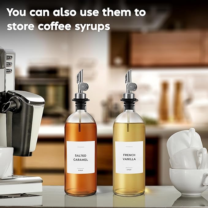 Spaceneat Olive Oil Dispenser Bottle for Kitchen,16.9 fl oz Gold, Silver & Black Bundle