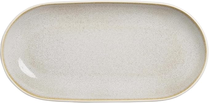 SANGO Anderson Serving Platters Set of 2, 14/12 Inch Stoneware Serving Dishes for Entertaining, Glossy Party Serving Trays for Food, Buffet Oval Platters for Bread, Appetizer, Cheese, Reactive Cream