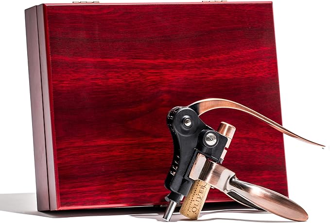 Wine Bottle Opener Set with Accessories Matte Bronze in Wood Box, Aerator, Extra Screws, Foil Cutter, Pourer, Vaccu Stopper, Winged Wine Opener, Rabbit Red Wine Corkscrew Set (Matte Bronze)