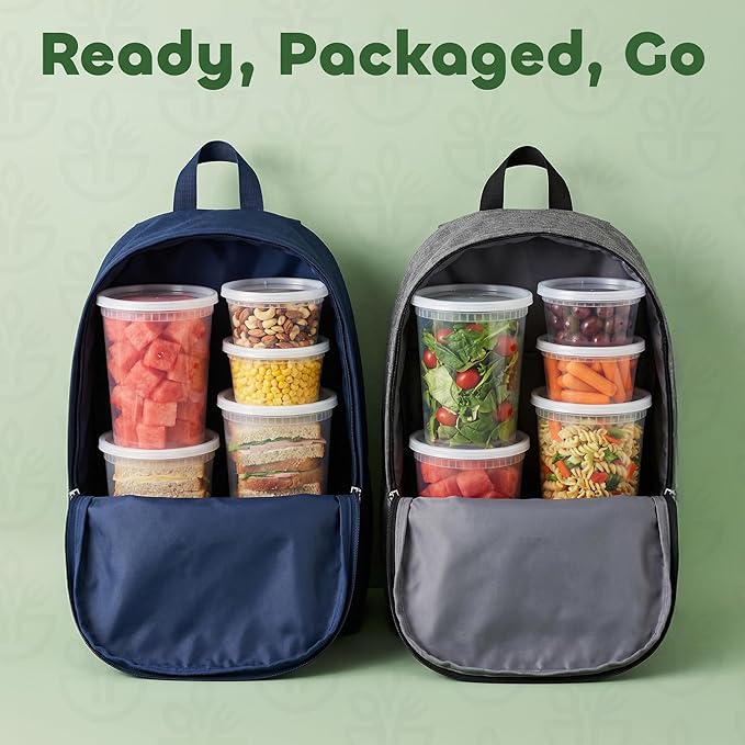 JoyServe Deli Food Containers with Lids - (144 Sets) Bulk Case of 72-32 Oz Quarts & 72-16 Oz Pints Airtight Food Storage Takeout Meal Prep Containers, BPA-Free, Dishwasher, Microwave Safe