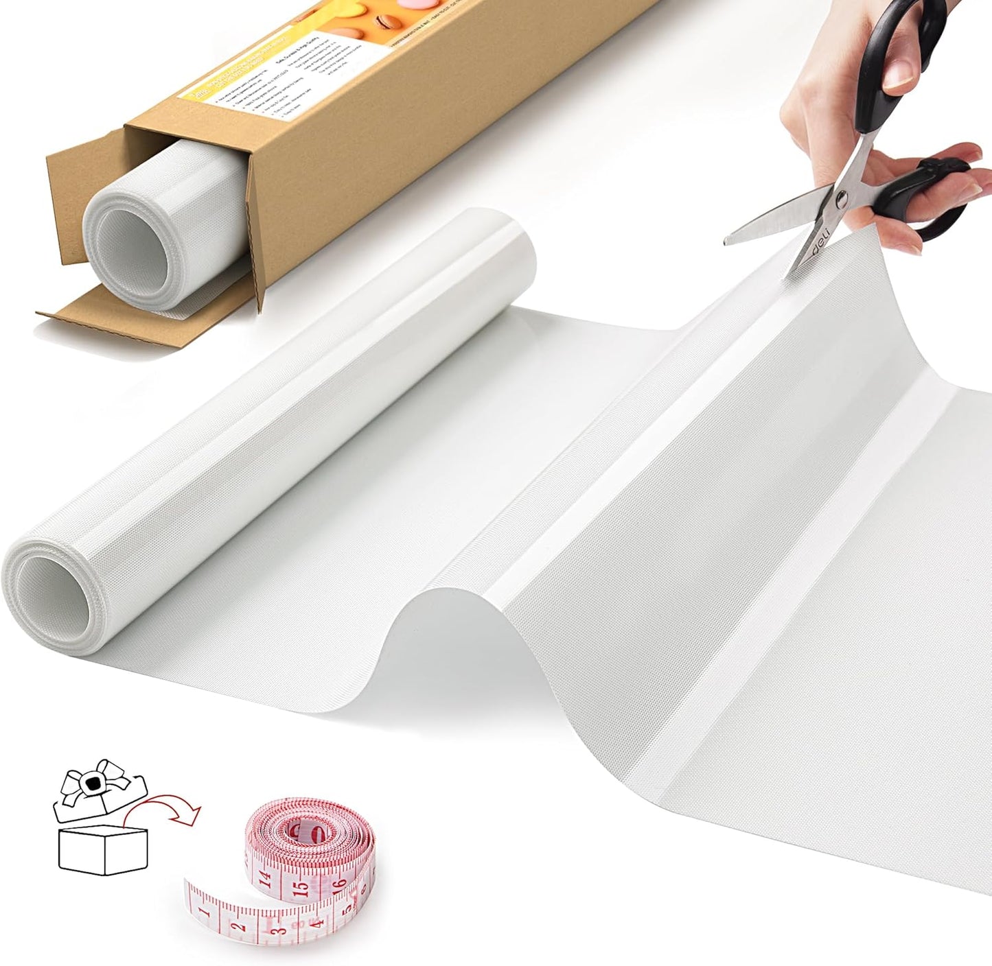 Silicone Baking Mat Roll, Non-Stick Heat Resistant Food Grade Baking Mats, Non-Slip Reusable Air Fryer Linner, Freeze Dryer Mat, Counter Mat, Oven Liner, Refrigerator Liners - 16IN x 10FT