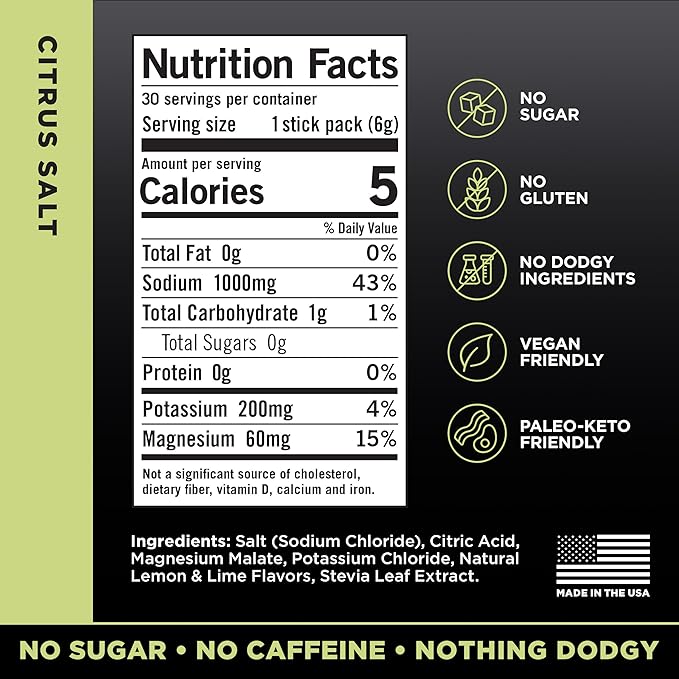 LMNT Zero Sugar Electrolytes - Citrus Salt | Drink Mix | 30-Count