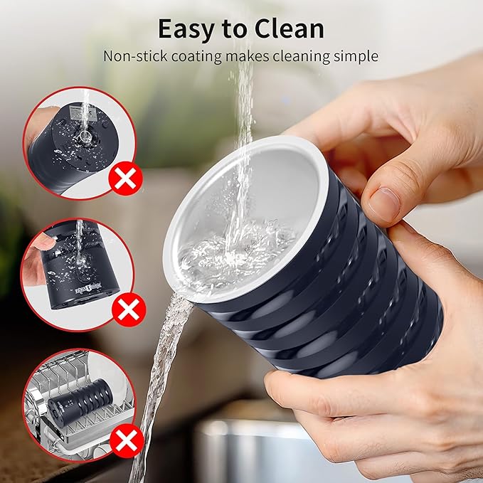 Milk Frother, Paris Rhône 4-in-1 Milk Steamer and Frother, Hot & Cold Foam Milk Warmer with Temperature Control, Auto Shut-Off Frothers for Coffee, Latte, Cappuccino, Macchiato, Blue