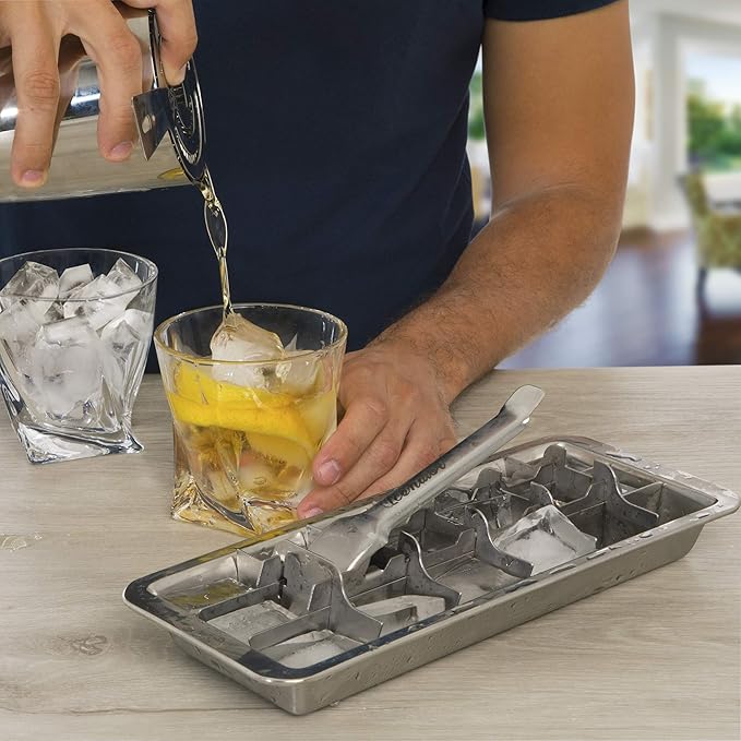 Easy Removal Metal Ice Trays with Handle - Stainless Steel Ice Cube Maker and stand, 36 Slot Mold - BPA-Free, Food-Grade Freezer Molds for Baby Food, Juice, Popsicles (2 Pack)